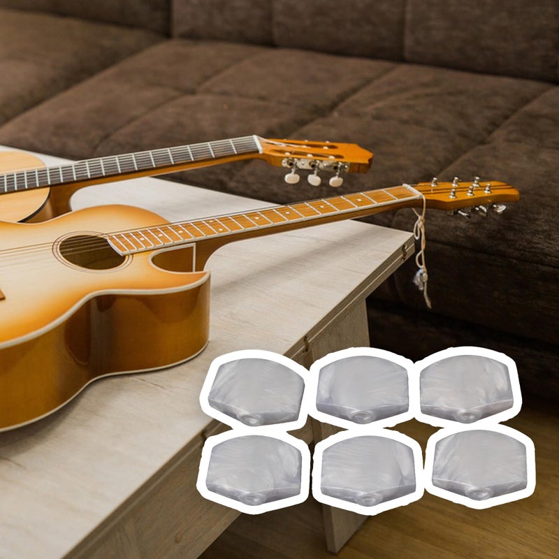 Lovermusic زر ضبط آلة الجيتار Lovermusic ABS 22x16x5mm أزرار رأس الآلة مفاتيح ضبط لؤلؤة بيضاء عبوة من 6 - Image 2